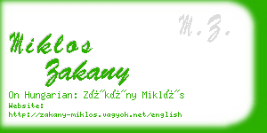 miklos zakany business card